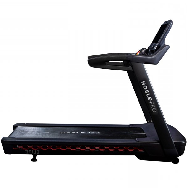 Right side profile of the NoblePro Elite E10i Treadmill.	