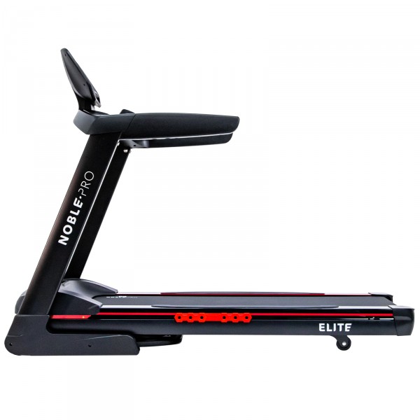 Left side perspective of the NoblePro Elite E8.0 Treadmill.