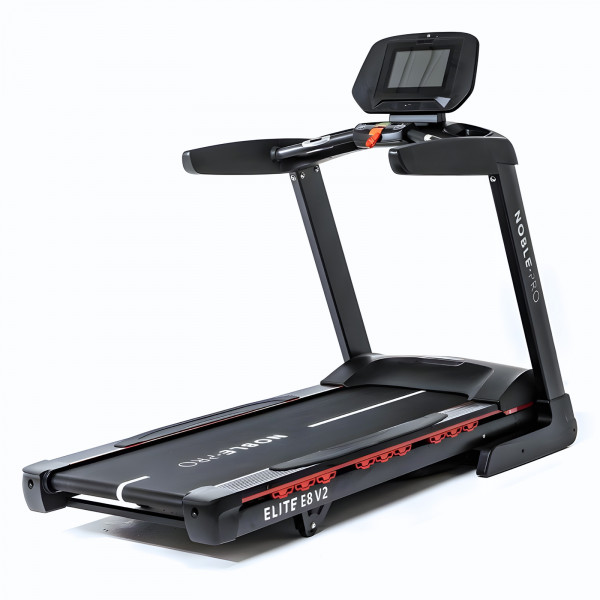 Front angled view of the NoblePro Elite E8ix Treadmill