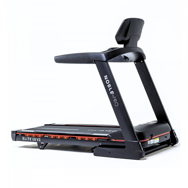 Rear angled view of the NoblePro Elite E8ix Treadmill