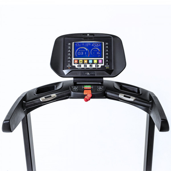 Close-up of the console on the NoblePro Elite E8s Treadmill.