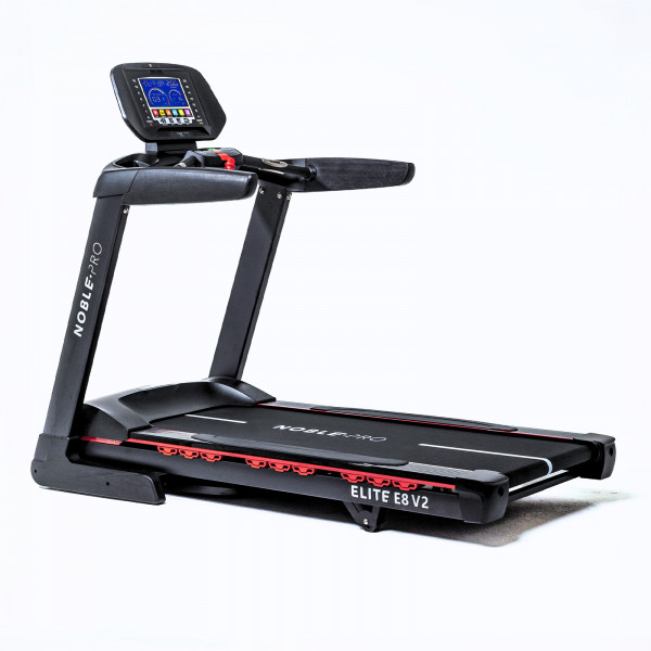 Front angled view of the NoblePro Elite E8s Treadmill