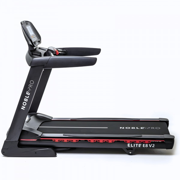 Left-side view of the NoblePro Elite E8s Treadmill.