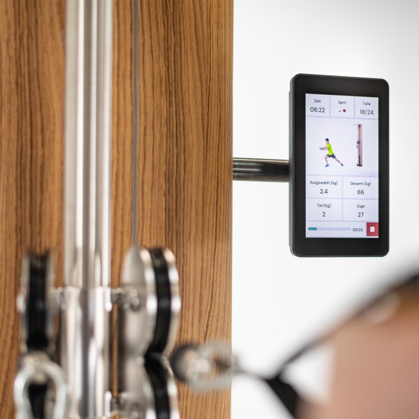 The NOHRD SlimBeam Cable Machine has an advanced performance monitor for enhanced training.