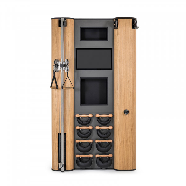 Front view of the NOHRD Wall Compact with oak wood