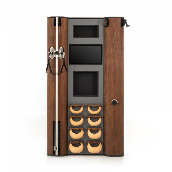 Front view of the NOHRD Wall Compact with walnut wood