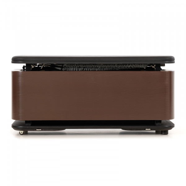 Front view of the NOHRD StepBox in club wood finish.