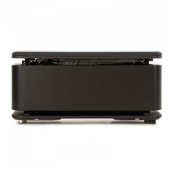 Front view of the NOHRD StepBox in shadow wood finish.