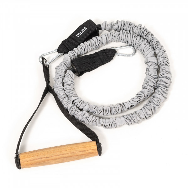 Resistance tube with wooden handle.
