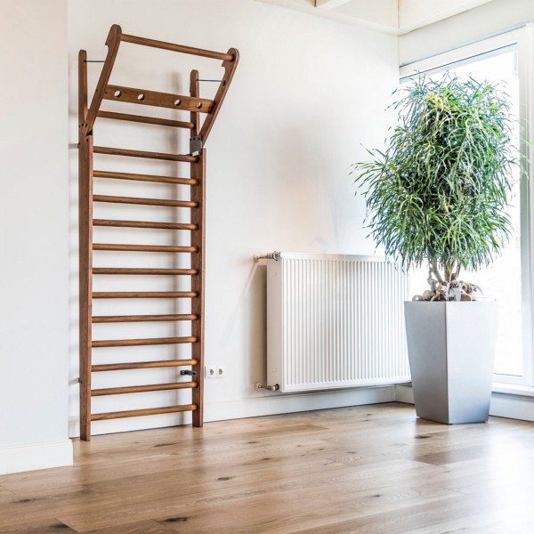 NOHRD WallBars 14 Bars - wall bars integrated into a living room for home fitness