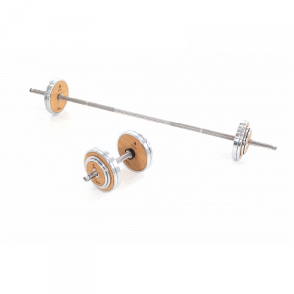 NOHRD WeightPlate Tower - setup with barbell and weight plates