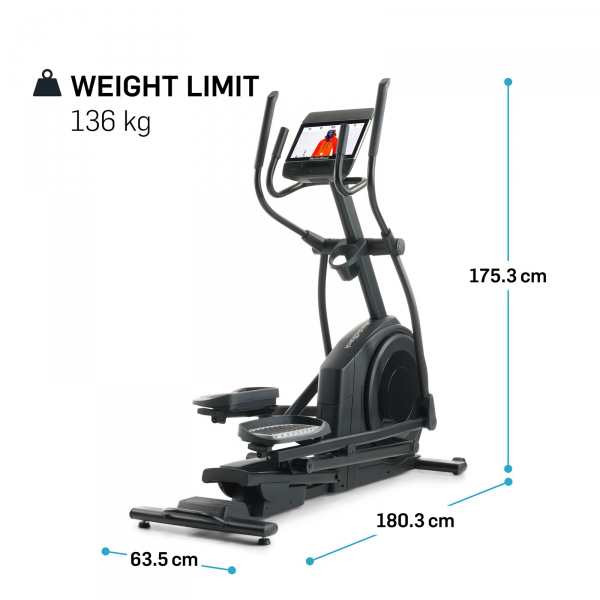 NordicTrack AirGlide 14i Elliptical dimensions display