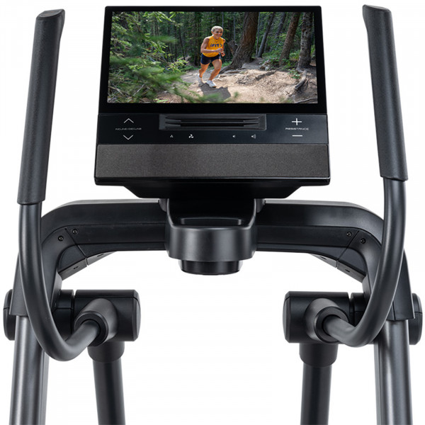 Closeup of the console on the NordicTrack X16 Elliptical Cross Trainer.
