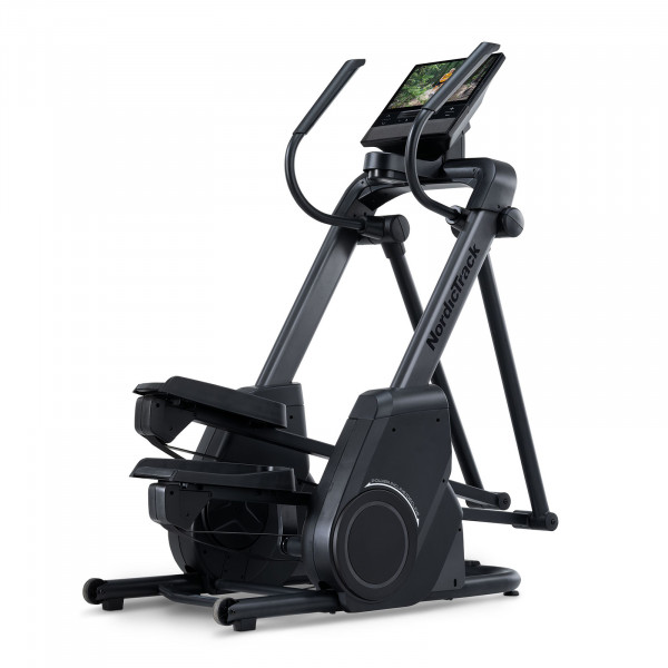 NordicTrack X16 Elliptical front right view showing incline trainer frame and console