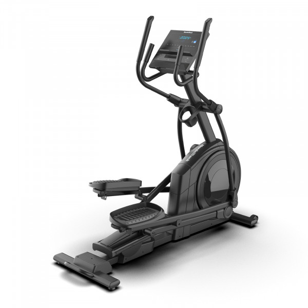 Angled front view of the NordicTrack AirGlide LE Elliptical showing the console, handlebars and pedals