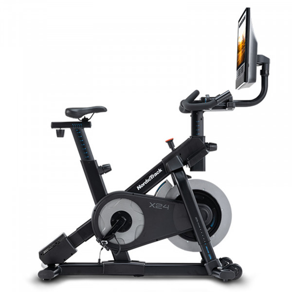 Side profile view of the NordicTrack X24 Bike showing frame and flywheel