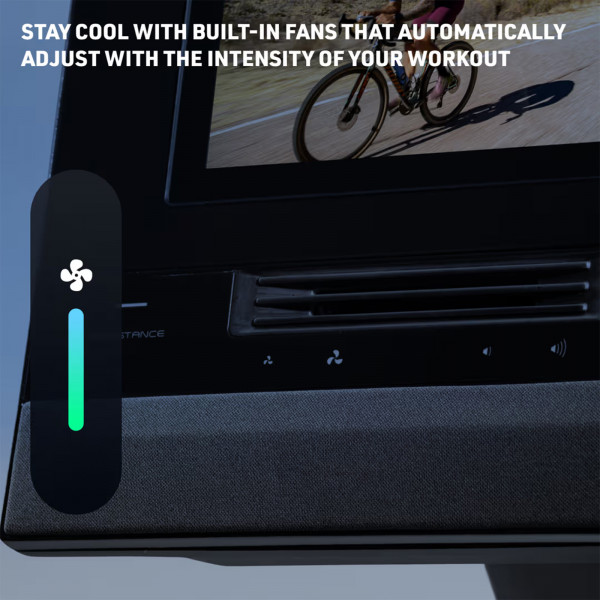 NordicTrack 10 Recumbent Bike console with cooling fan feature