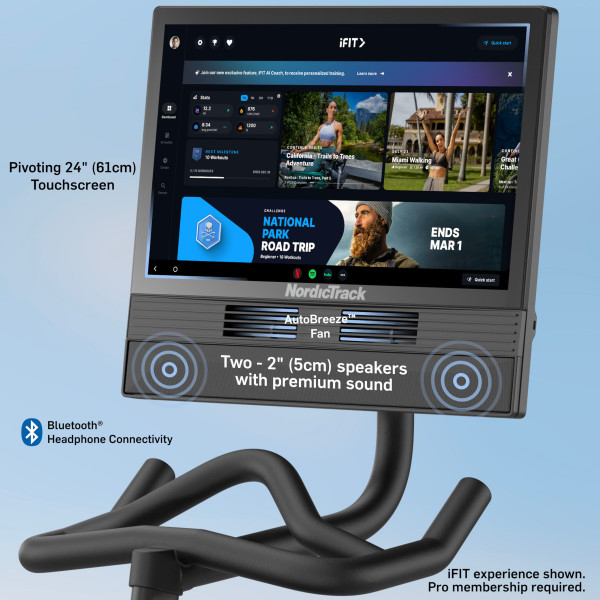 Console detail of NordicTrack 24 Studio Bike