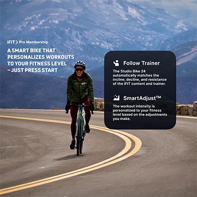 Person cycling outdoors to represent iFIT training for the NordicTrack S24 Studio Bike