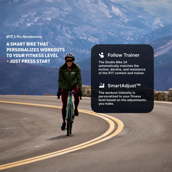 Person cycling outdoors to represent iFIT training for the NordicTrack S24 Studio Bike
