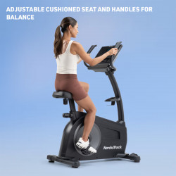 User riding the NordicTrack G LE Upright Bike