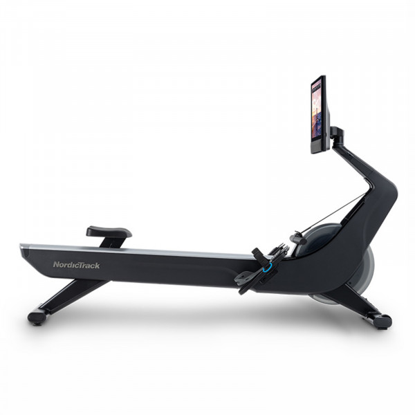 Side view of NordicTrack RW900 Rower with angled touchscreen display
