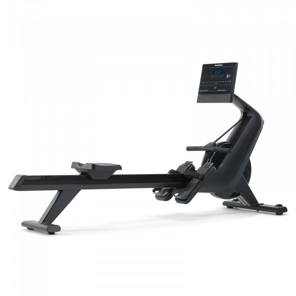 A product image of the NordicTrack RW300 Rower in use with a model