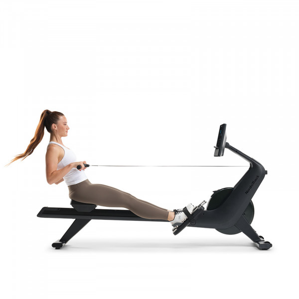 A product image of the NordicTrack RW300 Rower console.