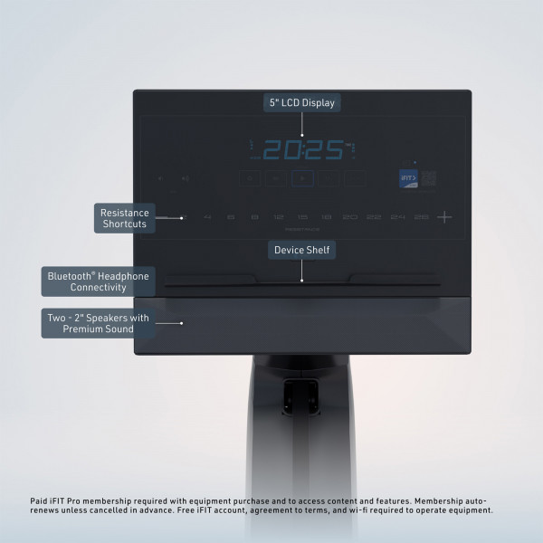 Close-up of the NordicTrack RW300 Rower display and controls