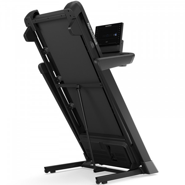Folded angled view of the NordicTrack T Series 7 Treadmill.