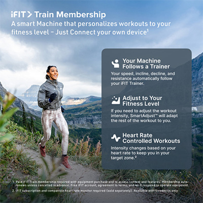 iFIT Train membership features including SmartAdjust and heart rate training zones