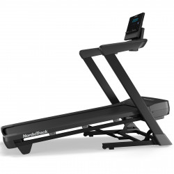 Right side view of the NordicTrack T Series 8 Treadmill at an incline.
