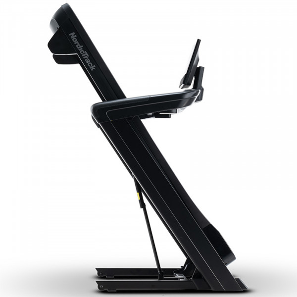 Folded side view of the NordicTrack Commercial 1250 Treadmill.