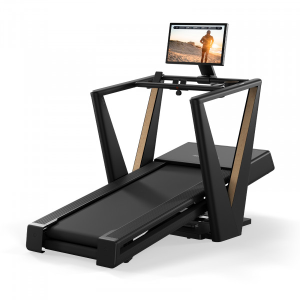 Back right view of the NordicTrack Ultra 3 Treadmill at an incline