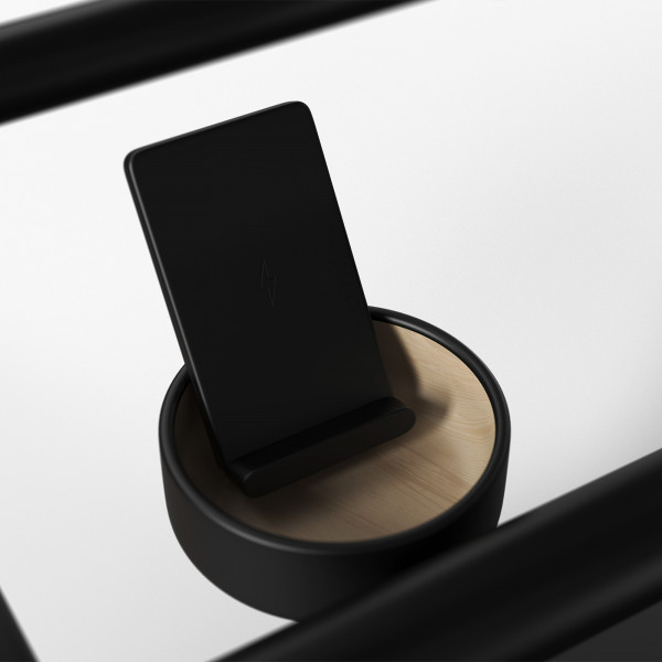 Closeup of the wireless charging pad on the NordicTrack Ultra 3 Treadmill