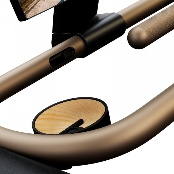 Close-up view of the NordicTrack Ultra 1 Treadmill handle and cup holder