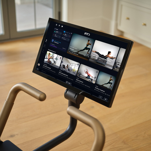 Close-up of the touchscreen on the NordicTrack Ultra 1 Reformer