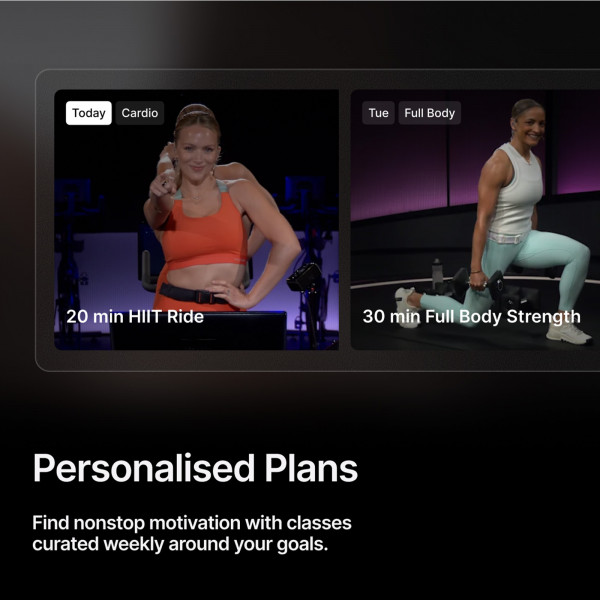 An infographic stating: "Personalised plans. Find nonstop motivation with classes curated weekly around your goals."