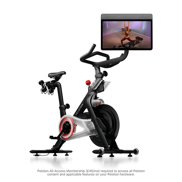 Image of the Peloton Cross Training Bike against a white background with a caption, which states: Peloton All-Access Membership (£45 per month) required to access all Peloton content and applicable features on your Peloton Hardware.