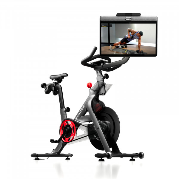 A white background product image of the Peloton Cross Training Bike Plus.