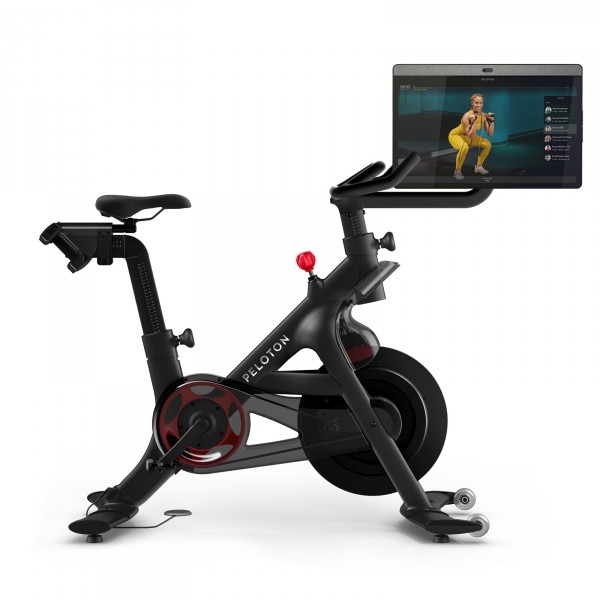 Peloton Bike+ - showcasing the 360-degree rotating 24-inch HD screen