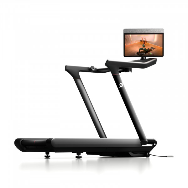 A white background image of the Peloton Cross Training Tread. The HD Touchscreen has been swivelled to face the camera.