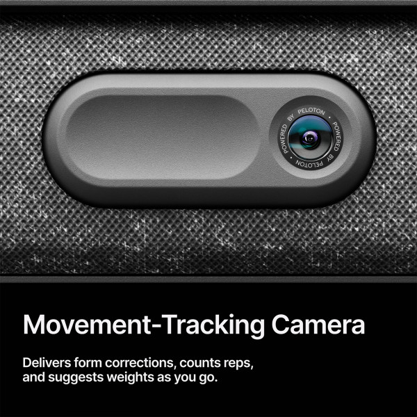 Closeup of the movement-tracking camera on the Peloton Tread Vision
