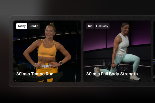 Peloton Tread Vision displaying personalised weekly workout plans