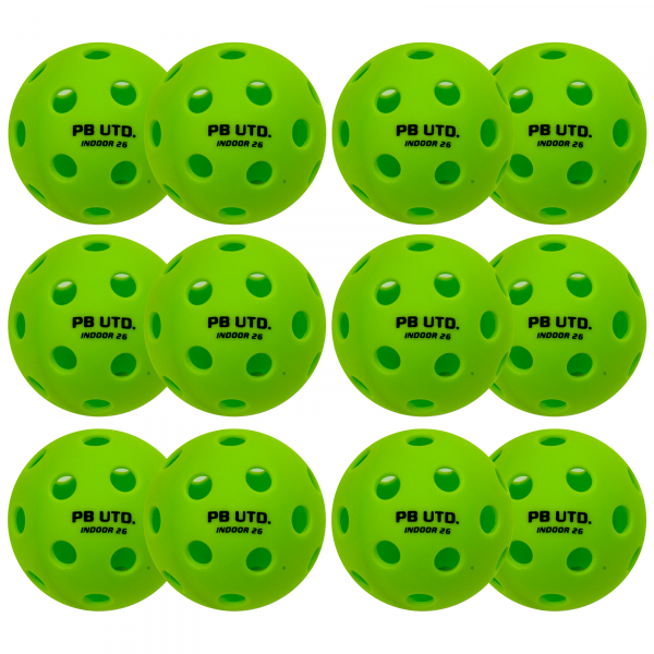 Pickelball United Freedom Ball - Pack of 12 Green Balls for Indoor practice