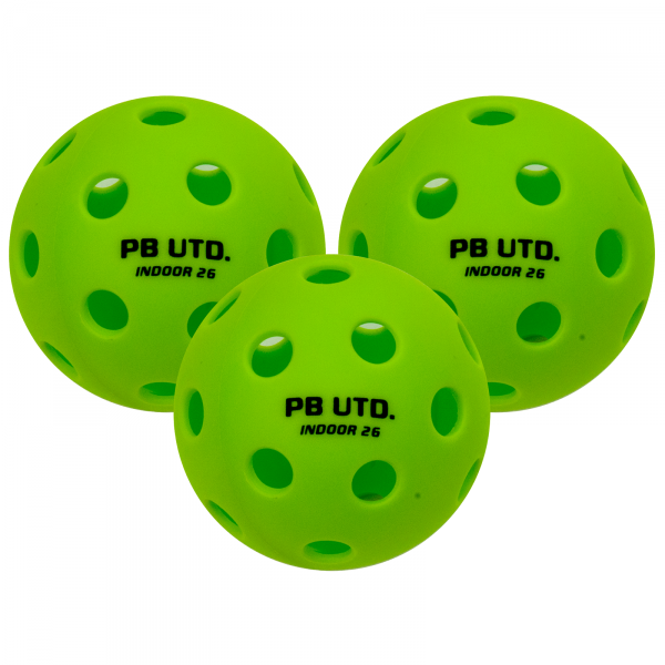 Pickelball United Freedom Ball - Pack of 3 Green Balls for Indoor practice