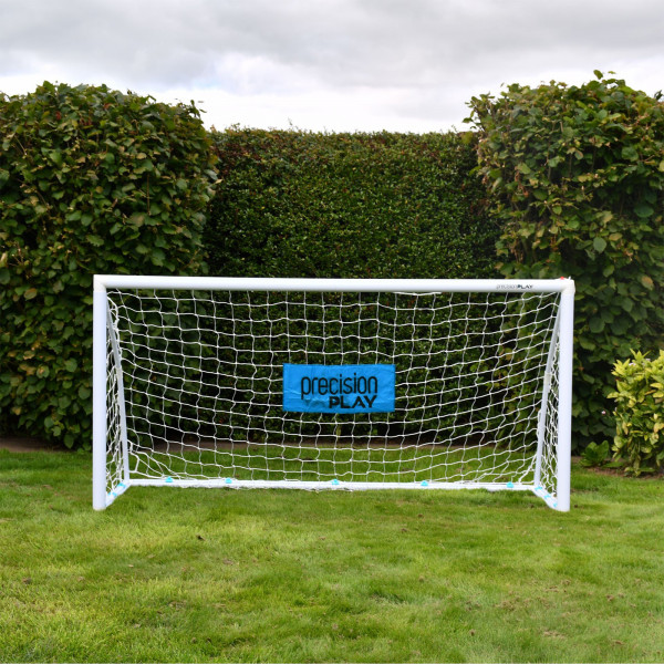 PrecisionPLAY Quick Net Garden Goal in a garden setting