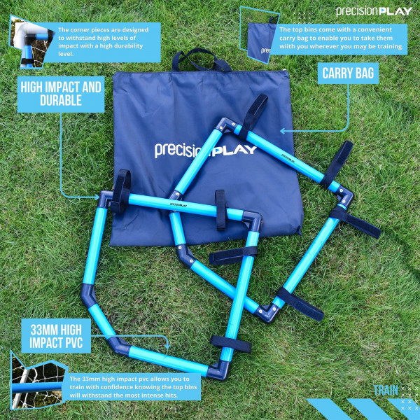 PrecisionPLAY Top Bins Corner Target set with carry bag feature highlights