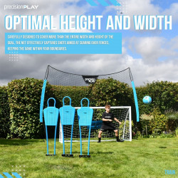 Person training with football in front of the PrecisionPLAY Stop Net
