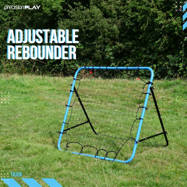 PrecisionPLAY Adjustable Rebounder set up on grass field